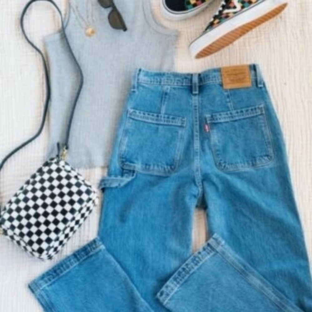 Levi's Ribcage Ankle Utility Straight Leg Jeans Nine to Five High Rise - Picture 9 of 16